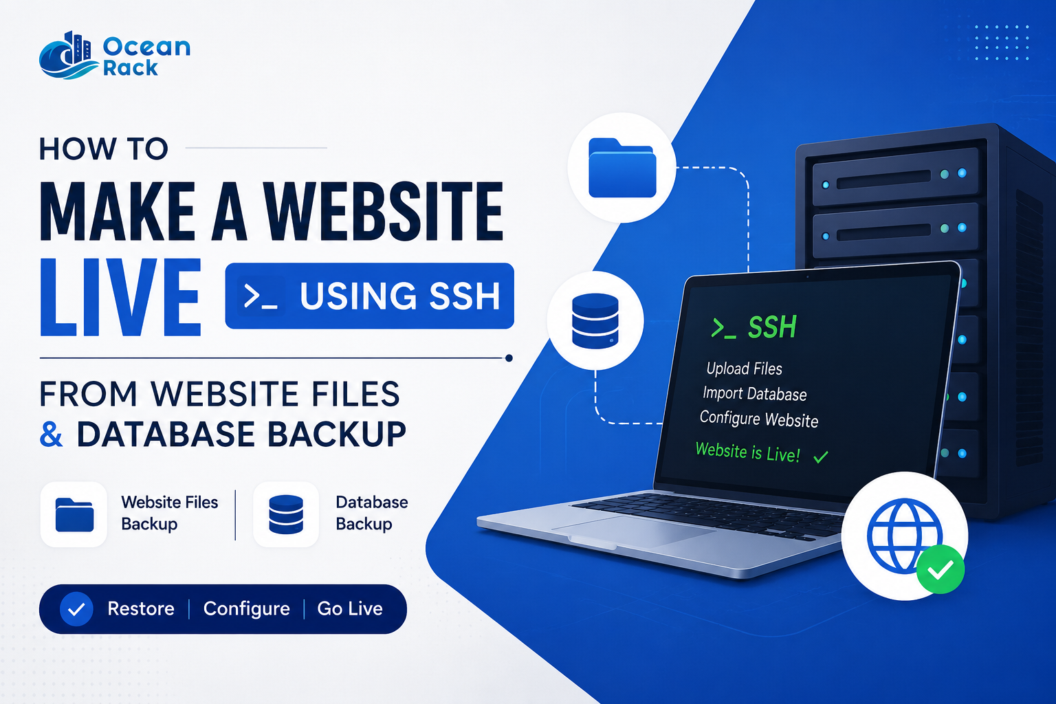 How to Make a Website Live Using SSH from Website Files and Database Backup
