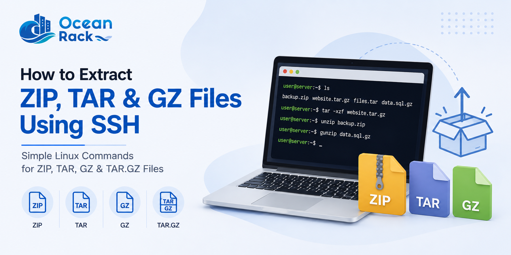 How to Extract ZIP, TAR & GZ Files Using SSH (Complete Guide)